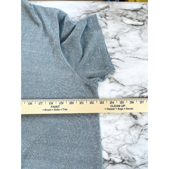 Eileen Fisher Open Front Long Cardigan Linen‎ Blend Size M/L? Blue Short Sleeve - Picture 5 of 6